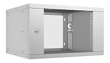 Cabeus WSC-05D-6U55/45 Шкаф телекоммуникационный настенный 19 6U, серия LIGHT разборный, дверь стекло, цвет серый | код 10170c | Cabeus