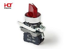 Переключатель XB4-BК3465 на 3 положения красный с подсветкой с фиксацией 1NO+1NC, 24V AC/DC, IP65 HLT | код 085-14-234 | HLT