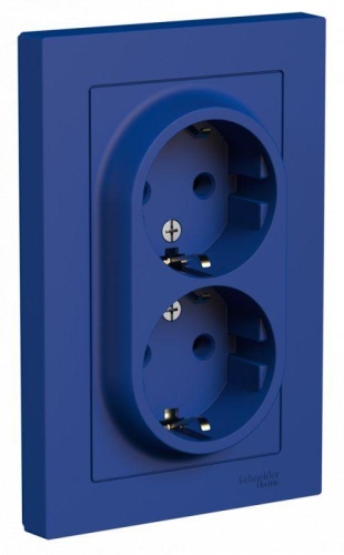 Розетка 2-м. AtlasDesign 16А с заземл. в сборе аквамарин | код. ATN001124 | Systeme Electric Розетка 2-м. AtlasDesign 16А с заземл. в сборе аквамарин | код. ATN001124 | Systeme Electric