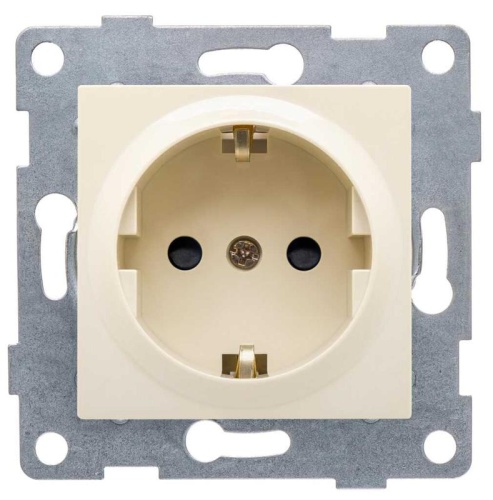 Механизм розетки 1-местн. с/з СП Ugra 16А IP20 250В. беж. | код С11Р3-003 | GUSI