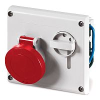 Розетка панельная с механической блокировкой и верхним расположением разъема IP44 16А 3P+E+N 400В | код DIS4001687 | DKC