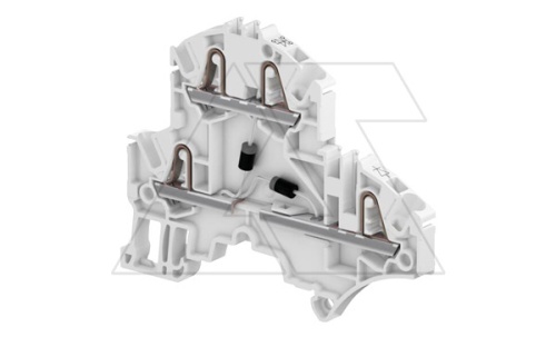 Клемма ZK6-BL/8 пружинный зажим, для нейтрали, 2 контакта, 41А, 1000В, синий | код 1SNK708020R0000 | Entrelec