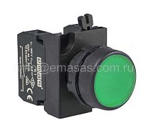 CP102DY Кнопка нажимная круглая зеленая (1НО+1НЗ) | код CP102DY | EMAS