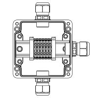 Взрывозащищенная клеммная коробка из полиэстера TBE-P-03-(6xCBC.4)-1xPACMP(A)-1xPACMP(C)-1xPACMP(D)1Ex e IIC Т5 Gb / Ex tb IIIC T95° | код 1231.031.22.1221 | DKC
