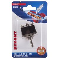 Тумблер 250V 6А (6c) (ON)-OFF-(ON) двухполюсный (KN-223) REXANT (в упак. 1шт.) | код 06-0329-B | REXANT