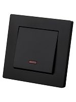 Выключатель 1 кл. с подсветкой 10А черный Сенеж TDM | код SQ1816-0304 | TDM