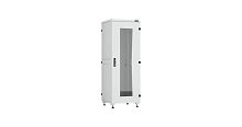 Напольный шкаф серии Lite II 19, 33U, стеклянная дверь, цельнометаллические двухуровневые стенки и задняя дверь, Ш600х1641хГ600мм, в разобранном виде, серый | код TFI-336060-GHMH-R-GY | TLK