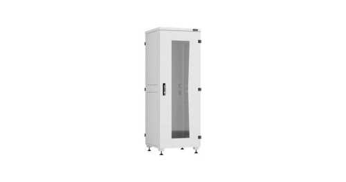 Напольный шкаф серии Lite II 19, 33U, стеклянная дверь, цельнометаллические двухуровневые стенки и задняя дверь, Ш600х1641хГ600мм, в разобранном виде, серый | код TFI-336060-GHMH-R-GY | TLK