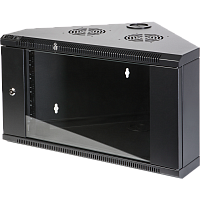 Шкаф настенный угловой, 9U 600x430, стеклянная дверь, черный | код TWT-CBWTG-9U-6x4-BK | TWT