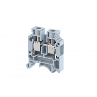 Клемма проходная винтовая 10 мм2, на 2 подключения, серая KUT10N-G | код 1105010000 | Elmex