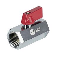 Кран шаровой MINI ВР1/2дюймхВР1/2дюйм никелированный (200/40) К | код VF.330.NB.012 | VALFEX