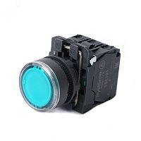 Кнопка SB5 с подсветкой в сборе модульная 22мм зеленая пластик 24ВDC 1НО+1НЗ | код SB5AW33B5 | Systeme Electric