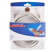 REXANT Патч-корд U/UTP, категория 5e, RJ45-RJ45, неэкранированный, PVC серый, 5 м | код 06-3204 | REXANT