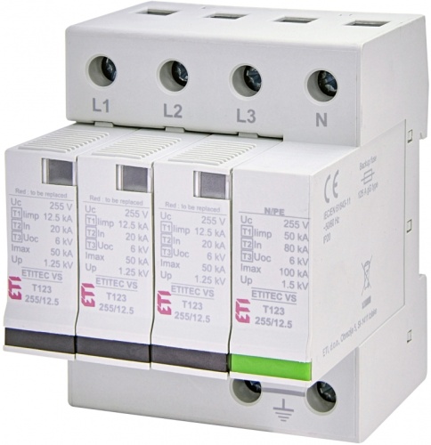 Ограничитель перенапряжения ETITEC VS T123 255/12,5 (3+1) | код 002442925 | ETI Ограничитель перенапряжения ETITEC VS T123 255/12,5 (3+1) | код 002442925 | ETI