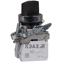 Переключатель КПЕ1620РС-черный-2но+0нз-ручка-фикс-2поз-IP65- | код 248265 | КЭАЗ