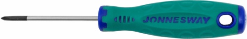 D71P060 Отвертка стержневая крестовая ANTI-SLIP GRIP, PH0x60 мм | код D71P060 | JONNESWAY