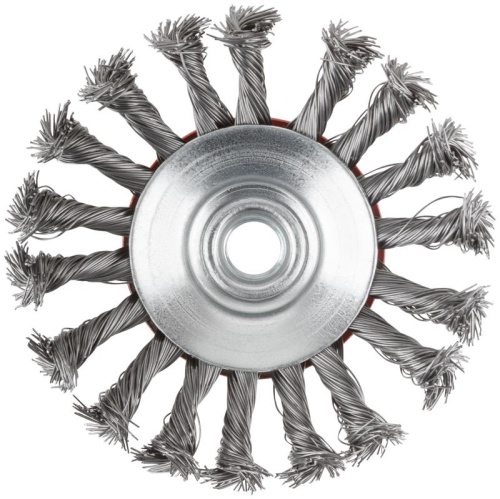 Корщетка-колесо с наклоном, гайка М14, стальная витая проволока 115 мм | код 39034 | FIT фото 6 Корщетка-колесо с наклоном, гайка М14, стальная витая проволока 115 мм | код 39034 | FIT фото 6