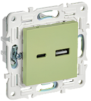 SKANDY Роз. USB A+C 3,1А SK-R14M мятн. IEK | код SK-U22-D31-K06 | IEK