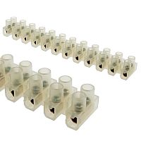 Клеммная колодка винтовая типа U RUICHI PA12, 12 контактов, 5 A, 400 В, 6 мм2, корпус нейлоновый белый | код 85859 | Ruichi