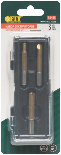 Набор экстракторов профи быстрорежущая HSS сталь 3шт FIT 36453 фото 3