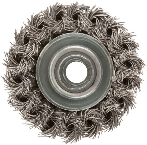 Кордщетка-чашка, гайка М14, витая проволока нержавеющая сталь 75 мм | код 38847 | FIT
