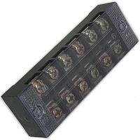 Клеммная колодка винтовая с крышкой RUICHI TB-2506, 12 контактов, М4, 25 А, 600 В, 10 AWG, 6 мм2, корпус пластик модифицированный | код 65278 | Ruichi