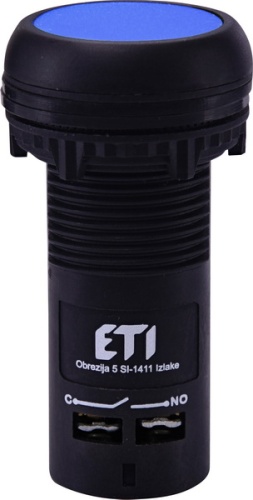 Кнопка монобл. утопл. ECF-10-B (1NO, синяя) | код 004771454 | ETI