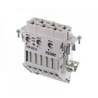 Розеточный клемный адаптер REVOS, Size 16, винтовая фиксация, заземление справа, 6 полюсов + РЕ, 690 V, 35 A, материал контактов: медный сплав, покрытие контактов: серебро | код 70.005.0653.0 | Wieland