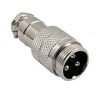 Разъём цилиндрический малогабаритный SZC GX16M-3, 3 контакта | код 107030 | SZC