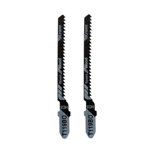 Пилка для электролобзика по оргстеклу T119BO 76 мм 12 зубьев на дюйм 4-20 мм фигурный рез (2 шт./уп.) Kranz | код KR-92-0311 | KRANZ