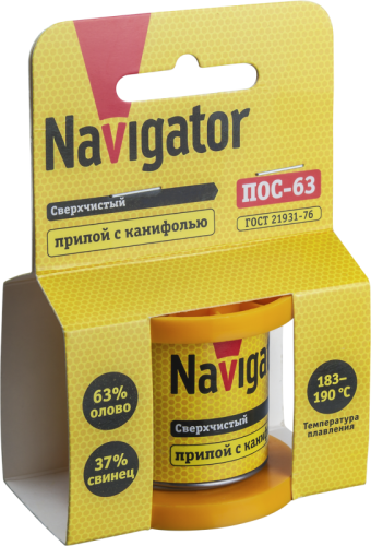 Припой 93 080 NEM-Pos02-63K-1.5-K50 (ПОС-63; катушка; 1.5мм; 50 г) Navigator 93080 фото 3