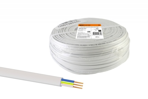 Шнур ШВВП 3х0.5 ГОСТ (бухта 200м) белый | код SQ0120-0027 | РЭМЗ ТМ