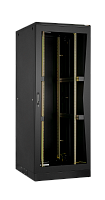Шкаф напольный 19, 42U, стеклянная дверь, Ш800хВ2080хГ1000мм, в разобранном виде, черный | код TFL-428010-GMMM-BK | TLK