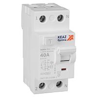 Выключатель дифференциального тока (УЗО) без защиты от сверхтоков 2П 40А 300мА AС 4,5кА OptiDin DM63-2440-AC-4,5-УХЛ4 | код 343901 | КЭАЗ