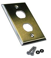 Накладка настенной розетки, 2 порта, нержавеющая сталь | код LAN-WPM-2OK | LANMASTER