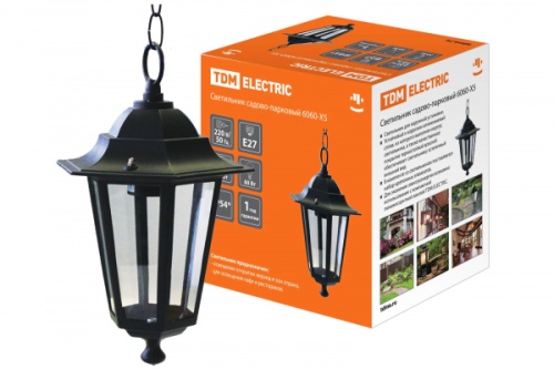 Светильник 6060-05 садово-парковый шестигранник, 60Вт, подвес, черный TDM | код SQ0330-0005 | TDM Светильник 6060-05 садово-парковый шестигранник, 60Вт, подвес, черный TDM | код SQ0330-0005 | TDM