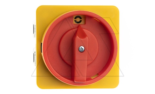 Переключатель BS 63 92 LK, аварийный, 4P, 63A, тип 0-1, 22kW(400VAC по АС-23), на дверь, красная блокируемая в 0 рукоятка, фронт IP40 | код EAC602715 | Rade Koncar