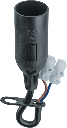 Патрон электрический 61 353 NLH-P-F-BL-E14-TB пластик. подвесной с клеммной колодкой на проводе черн. Navigator 61353