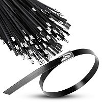 Хомут кабельный 7.9х400 сталь AISI 304 с покрытием (уп.100шт) | код TKE-HM304-7.9-400-C/100 | TOKOV ELECTRIC