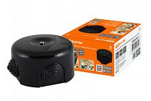 Коробка распаячная фарфоровая D7,8х4,5см черная TDM | код SQ2802-0014 | TDM