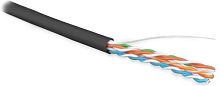 Кабель витая пара неэкранир. U/UTP кат. 5e 4 пары (24 AWG) одножильный (solid) внешний LSZH нг(С)-HF черный, Hyperline UUTP4-C5E-S24-OUT-LSZH-BK-500 (500 м) | код 236320 | Hyperline