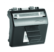 USB 2.0 со шторкой, Brava, черная, 2мод | код 77202N | DKC