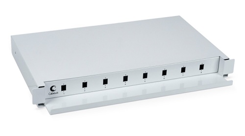 Cabeus ODF-19-8-SC Кросс бокс оптический 19 на 8 SC (LC duplex) со сплайс-кассетой, выдвижной (без пигтейлов и проходных адаптеров) | код 7298c | Cabeus