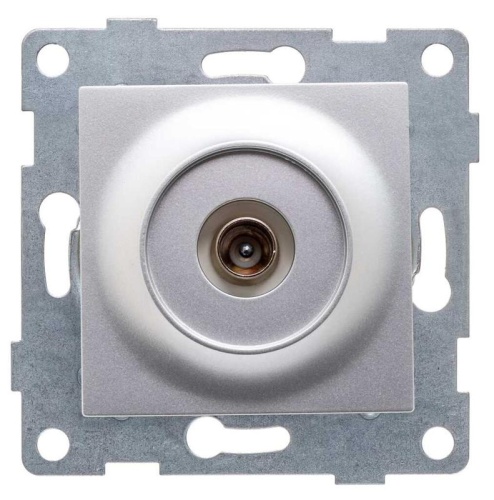 Розетка телевизионная TV 1-м СП Ugra механизм серебр. | код С11А1-004 | GUSI