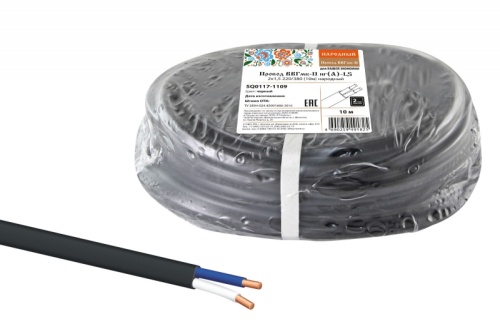 Провод ВВГмб-П нг(А)-LS 2х1.5 220/380 (бухта 10м) Народный ТРТС | код SQ0117-1109 | РЭМЗ ТМ Провод ВВГмб-П нг(А)-LS 2х1.5 220/380 (бухта 10м) Народный ТРТС | код SQ0117-1109 | РЭМЗ ТМ