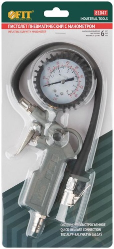 Пистолет с манометром, быстросъемное соединение | код 81047 | FIT фото 3