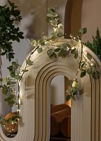 Гирлянда светодиодная "Ветвь эвкалипа" 1.8м 96LED тепл. бел. IP44 6ч таймер провод корич. 80см | код KOC_INT-B127 | КОСМОС