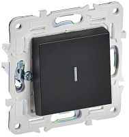 SKANDY Выключатель 1-клавишный проходной с индикацией 10А SK-V08Bl черный IEKновинка | код SK-V12-1-10-K02 | IEK