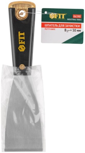 Шпатель для удаления ржавчины Профи, толщ. лезвия 1 мм, пластик.ручка с метал.бойком 2'' (50 мм) | код 6390 | FIT фото 3