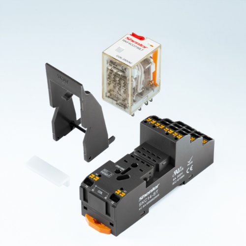 Реле, 4CO, 6A, 12VDC, тест-кнопка+LED+диод | код RKF4CO048LTD | Shenler